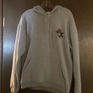 women’s large grey rose hoodie